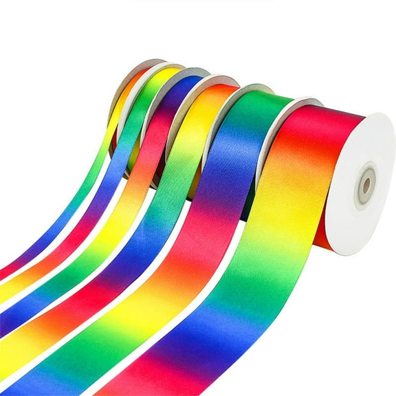 UPOUART Multi Color Ribbon For DIY Baking Packing 22M Long 2.5In Width 1 Roll