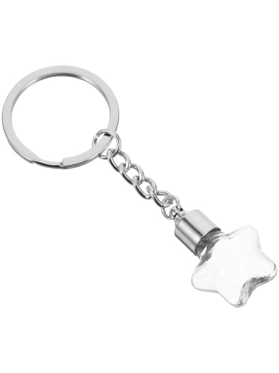 Wish Bottle Keychain, Tiny Glass Jars, Durable Metal Cap, for Decoration