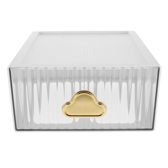 UPOUART White Clear Drawer Storage Box for Cosmetics, Sundries, and Desktop Organization