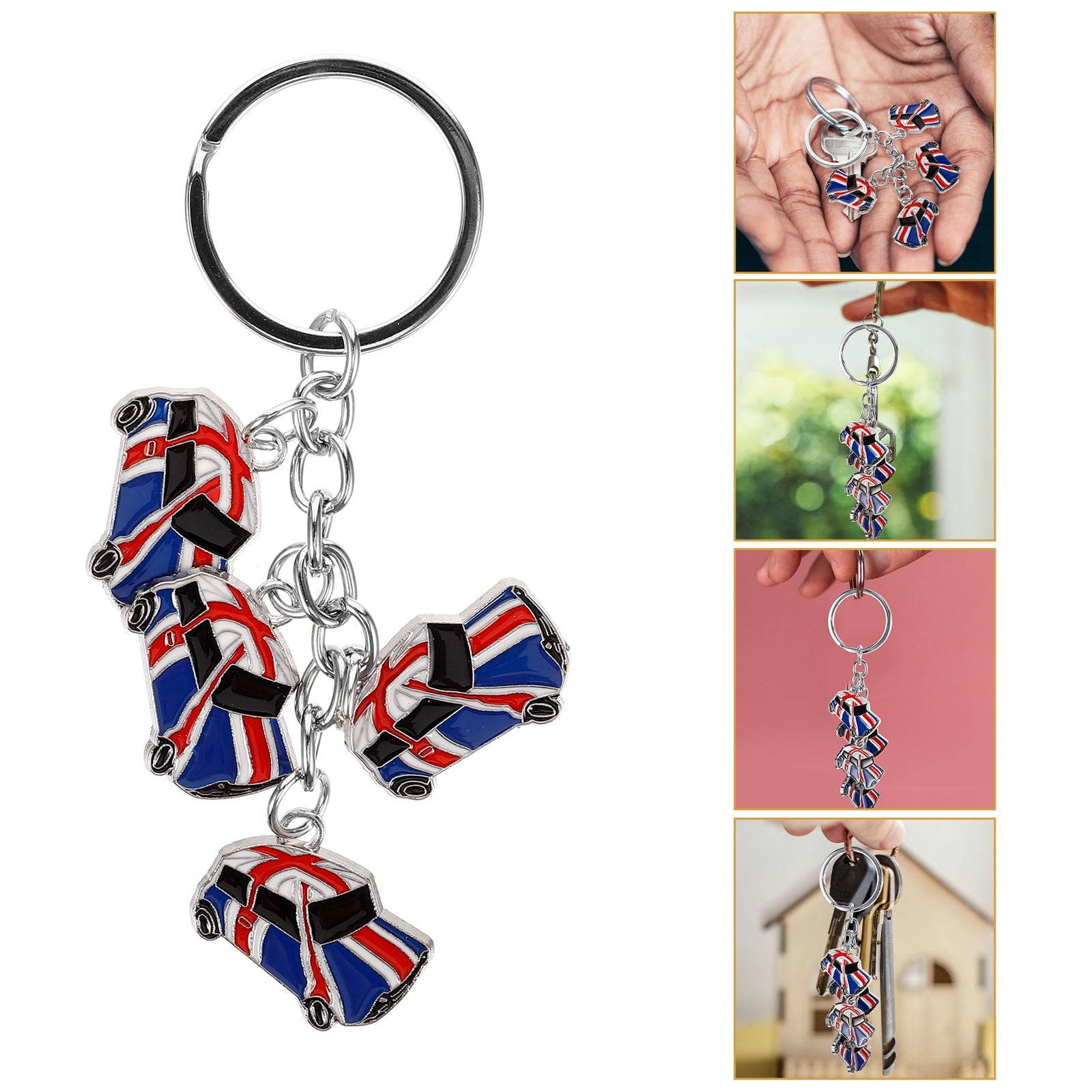 UPOUART Multicolor British Element Keychain Zinc Alloy Car Shaped ...