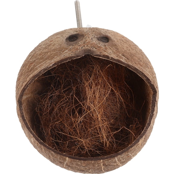 UPOUART Natural Coconut Shell Birdcage Nest Round Shelter for Parrots Outdoor Aviary 1Pack
