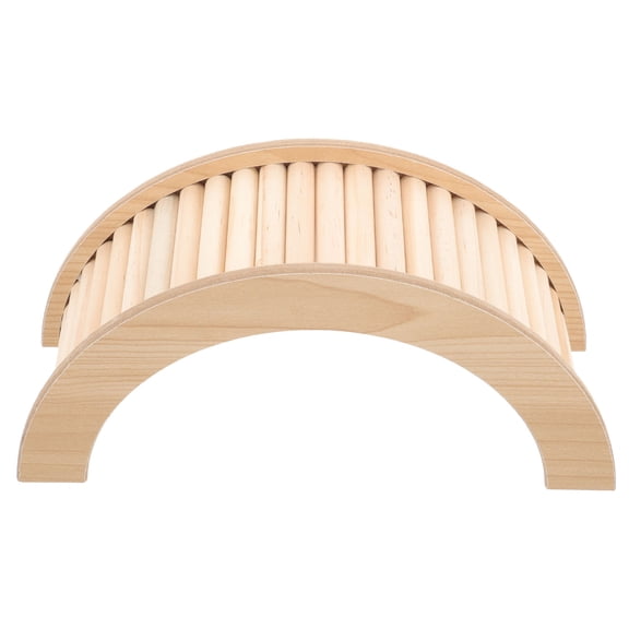 UPOUART Natural Wood Pet Bridge Hamster Climbing Ladder Guinea Pig Ramp Durable and Decorative