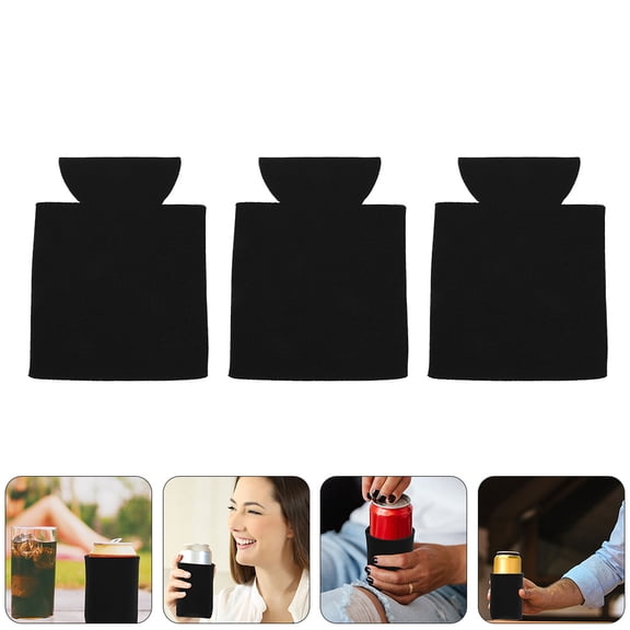 UPOUART 6-Pack Neoprene Cup Sleeves Black Foam Insulated Drink Holders Protective Covers