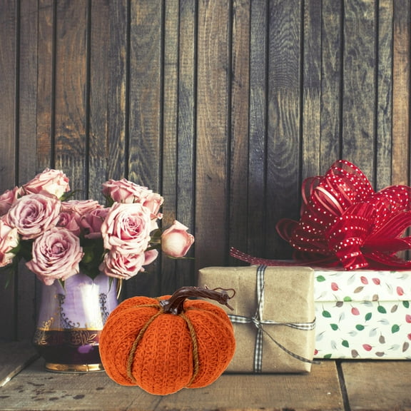 UPOUART Orange Knitted Pumpkin Ornament for Festival Party Decoration and Photo Prop Use