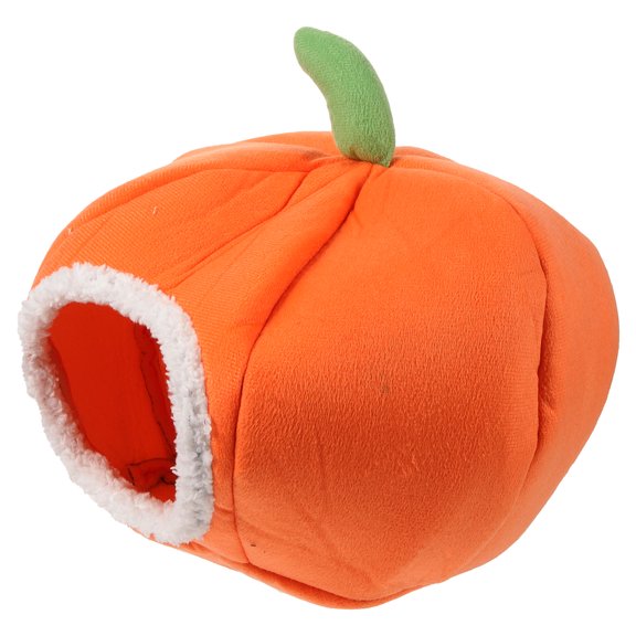 UPOUART Orange Pumpkin Shape Pet Nest Bed for Small Pets Comfortable Warm Resting House