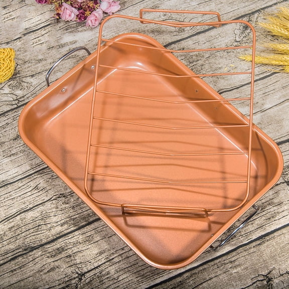 UPOUART Orange Rectangular Baking Tray with Nonstick Coating for Cakes Bread and Oven Use