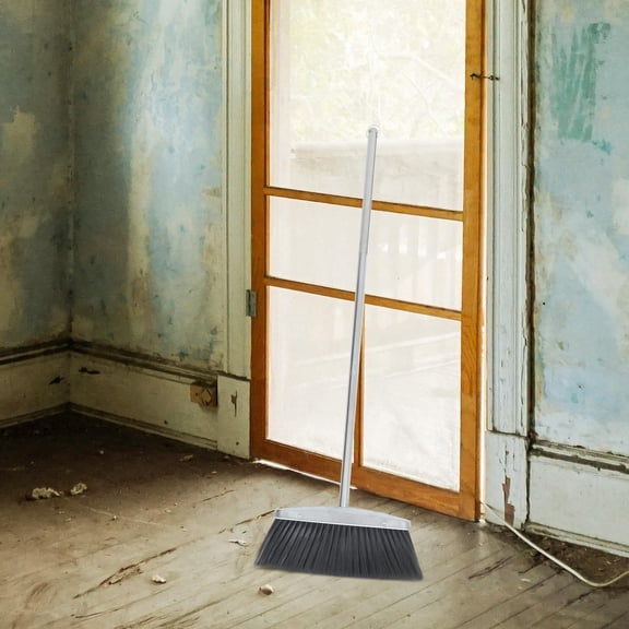 UPOUART Outdoor Broom Large Stainless Steel Dustpan Dark Grey for Outdoor Cleaning Homeowners Restaurant Staff 1Pack