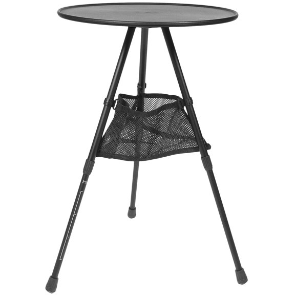 UPOUART Outdoor Round Table No Tools Required Portable Aluminum Alloy Black for Summer Camping Gear