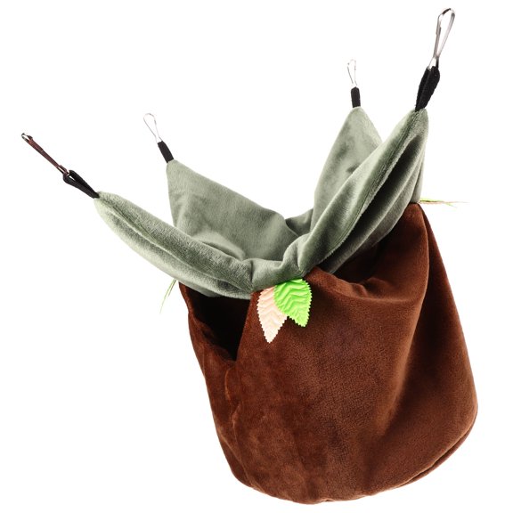 UPOUART Parrot Hanging Hammock Bird Nest Light Brown Durable Cloth Warm Small Pet Bed