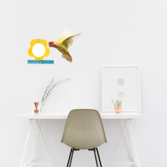 UPOUART Parrot Interactive Stand Bird Perch Acrylic Yellow 1Pack