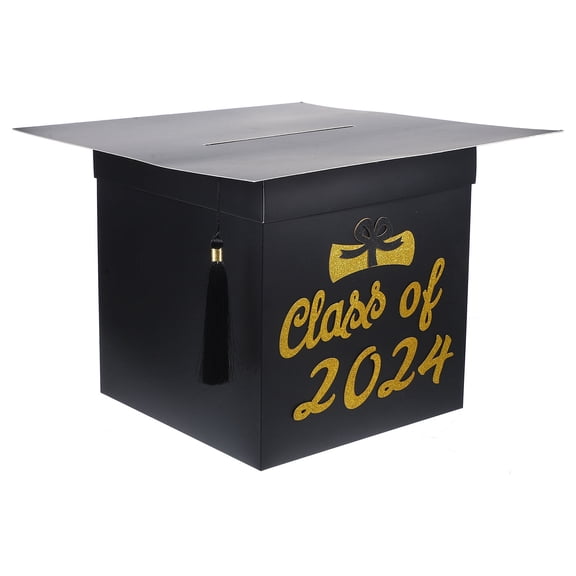 UPOUART Black Graduation Cap Card Box Paper Storage for Graduation Party Decoration
