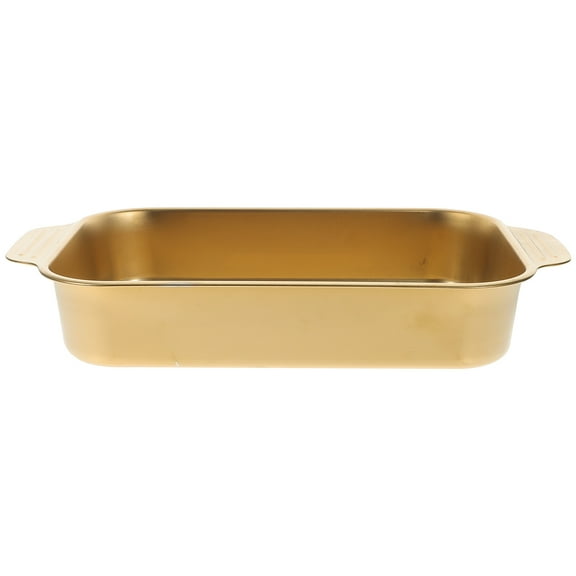 UPOUART Fish Shaped Golden Stainless Steel Serving Plate for Home and Party Use