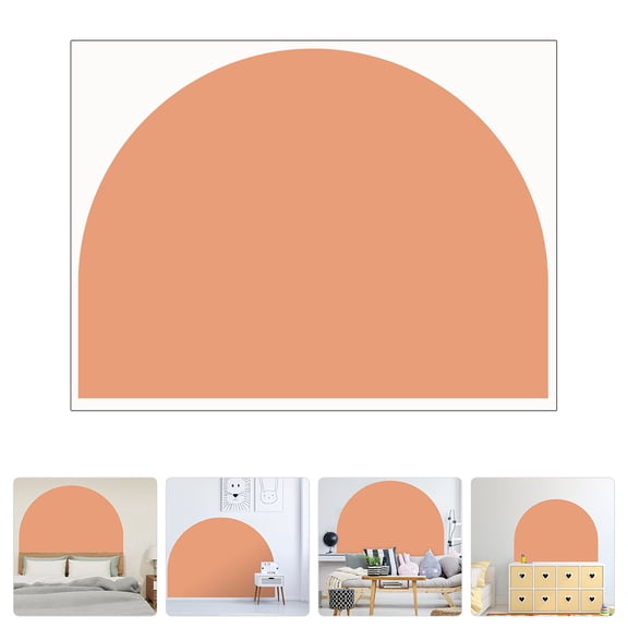 UPOUART Modern Orange Arch Wall Decal Peel and Stick Decorative Geometric Wall Sticker for Home