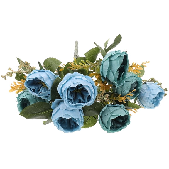 UPOUART Peony Simulation Flower Simulated Peony Flower Blue Home Decoration for Weddings 1Pcs