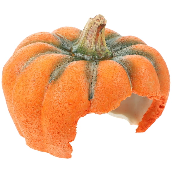 UPOUART Pet Owners Pumpkin Shaped Fish Cave Resin Yellow 1Set