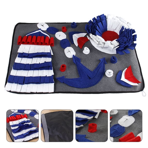 UPOUART Pet Snuffle Mat For Dogs With Blue Felt Cloth Stress Relief 1Set