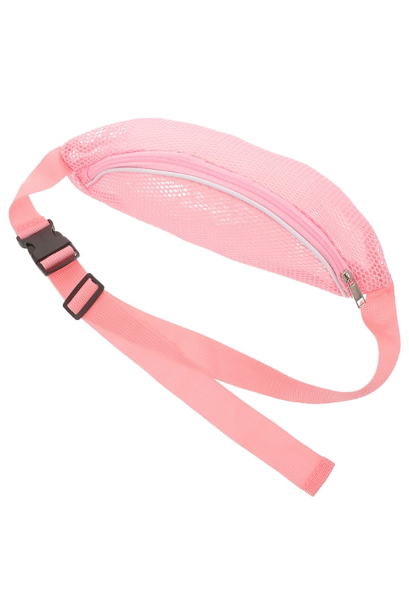 Versatile Pink Mesh Waist Pouch Adjustable Strap for Running and Everyday Use