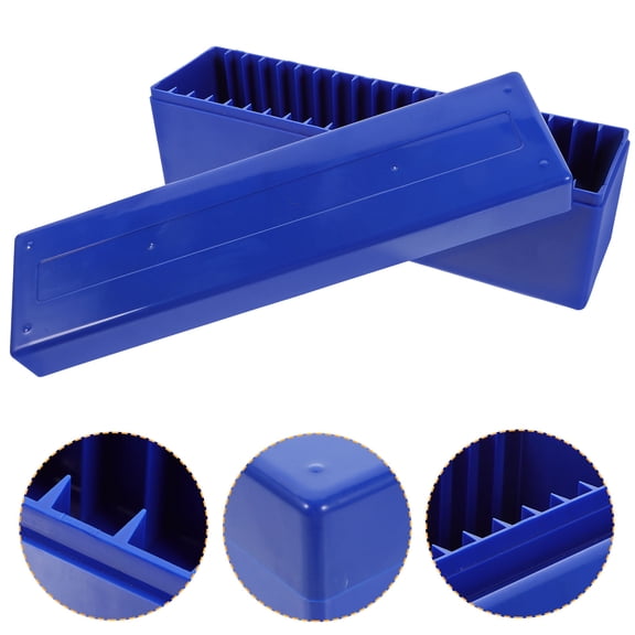 UPOUART Blue Plastic Coin Storage Box with Slots for Collectors Durable Reusable Coin Holder