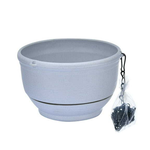 UPOUART Gray Plastic Hanging Flower Pot for Outdoor Indoor Plants, Flower Arrangement Planter, 1 Piece