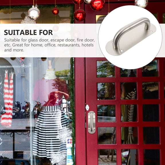 UPOUART Stainless Steel Door Grab Bar, Plated , Resistant, Heavy Duty Handle for Home and Commercial Doors