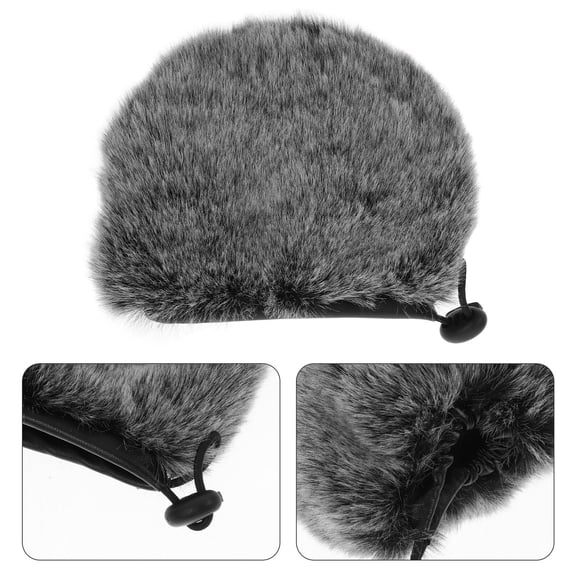 UPOUART Grey Plush Microphone Cover Universal Mic Windscreen for Noise Reduction and Wind