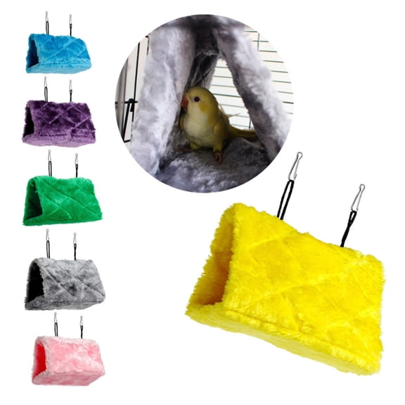 UPOUART Plush Parrot Hammock with Bilateral Hooks Soft Sleep Bed for Climbing and Comfort