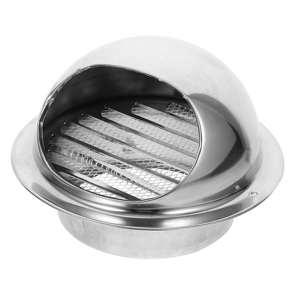 UPOUART Polished Metal Exhaust Vent Cap Plated Silver Wall Mount Cover Suitable for Range Hood Ventilation
