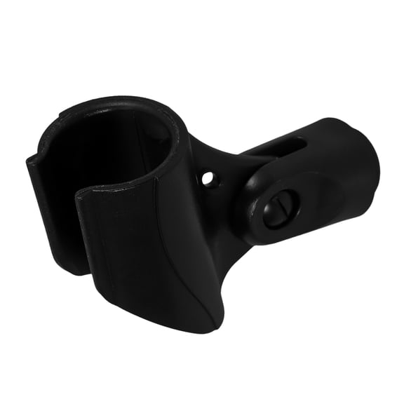 UPOUART Portable Black Microphone Clip Holder with Threaded Clamp Fits Outdoor Wireless Mics