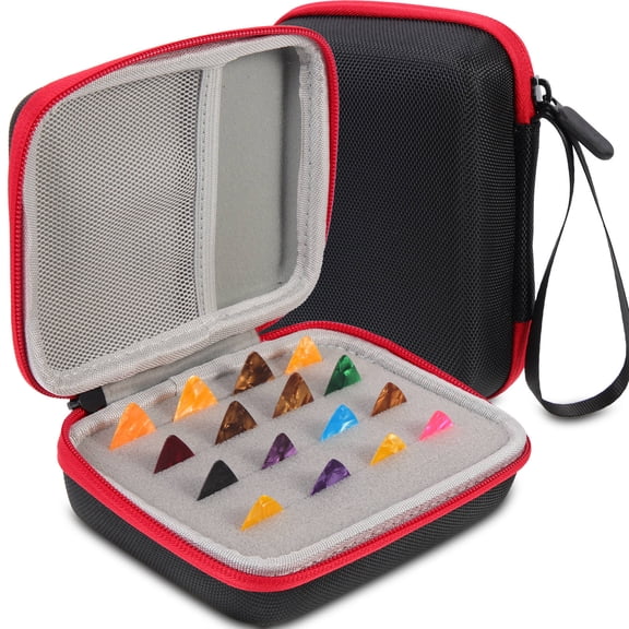 UPOUART Guitar Pick Organizer Box Black EVA 1 Set 5.5x4.7x2.2in