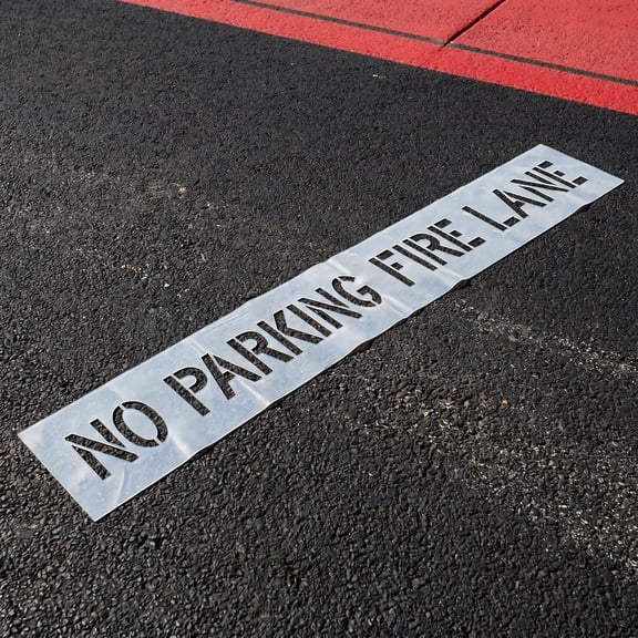 UPOUART Precision Cut White Silicone No Parking Stencil Reusable Pavement Sign Template for Driveways