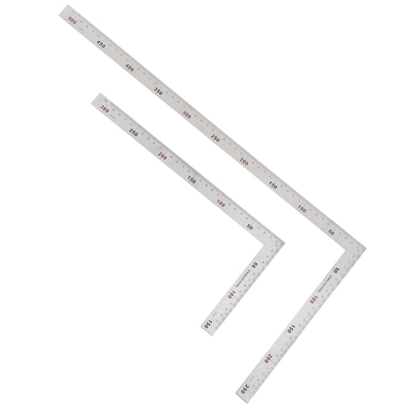 UPOUART Metal L-re Ruler, Stainless Steel, Clear Scale, Professional Use 2Pcs
