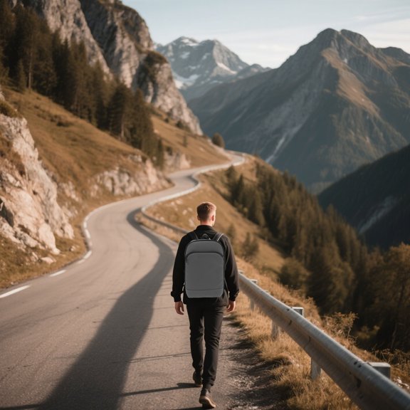 UPOUART Professional Dark Grey Business Backpack for Travel with Multifunctional Laptop Storage