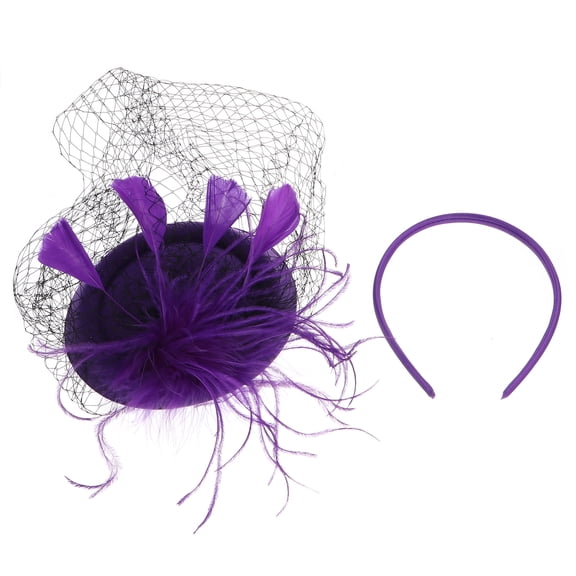 UPOUART Hat with Veil, 20s Style Vintage Headwear for Parties and Decoration, Plastic Alloy Mesh Material