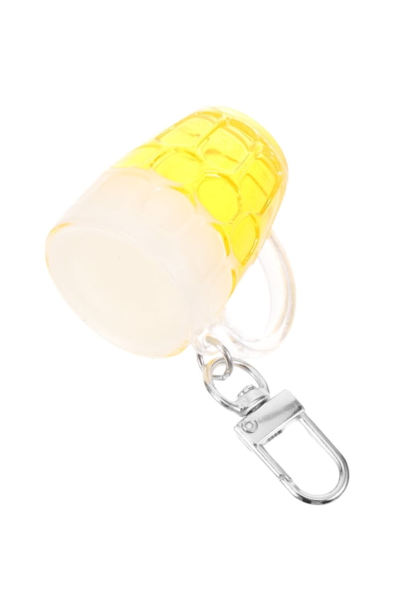 Realistic Beer Cup Keychain Multi Color Durable Key Ring for Decoration and Bag Pendant
