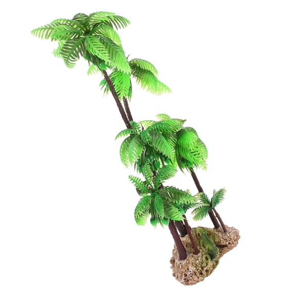 UPOUART Artificial Plastic Coconut Tree Aquarium Decoration Fish Tank Plant Ornament