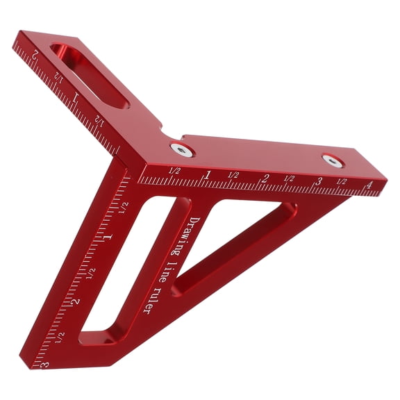 UPOUART Red Aluminum Square Tool for Woodworking with 45 and 90 Degree Measuring Angles