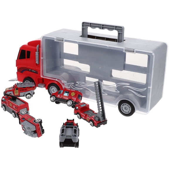 UPOUART Red Educational Fire Truck Toy for Kids Ages 3 and Up Durable Plastic Design Ideal for Decor