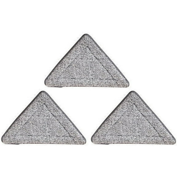 UPOUART Replacement Cleaning Pads 3Pcs Triangle Mop Heads Absorbent Reusable Washable Grey