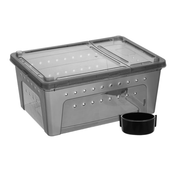 UPOUART Reptile Feeding Terrarium Box Transparent Habitat with Air Holes for Snake Lizard and Turtle Breeding