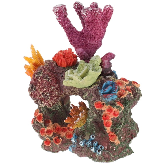 UPOUART Resin Coral Reef Aquarium Ornament for Fish Tank Decoration, Vibrant Underwater Scene