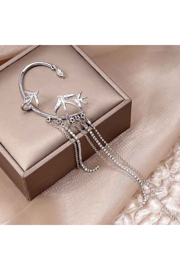 Rhinestone Ear Crawler Earrings 2pcs Non Piercing Ear Climbers for and Special Occasions