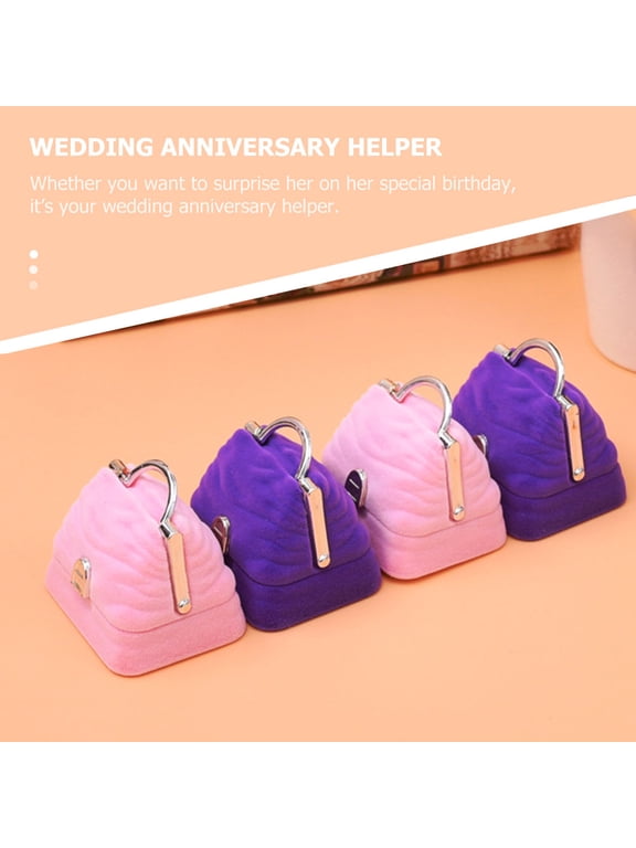 Romantic Pink Ring Storage Box with Durable Flannel Material