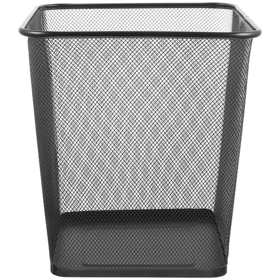 UPOUART Trash Cans for Bedroom Garbage Can Iron Black 1Pack for Everyday