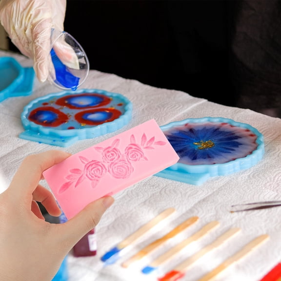 UPOUART Rose Silicone Mold Pink Flexible Non Stick Durable for Baking Chocolate and DIY Crafts