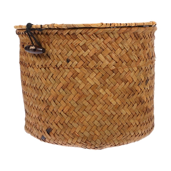 UPOUART Seagrass Woven Storage Basket Small Basket with Lid for Candy Snacks and Sundries
