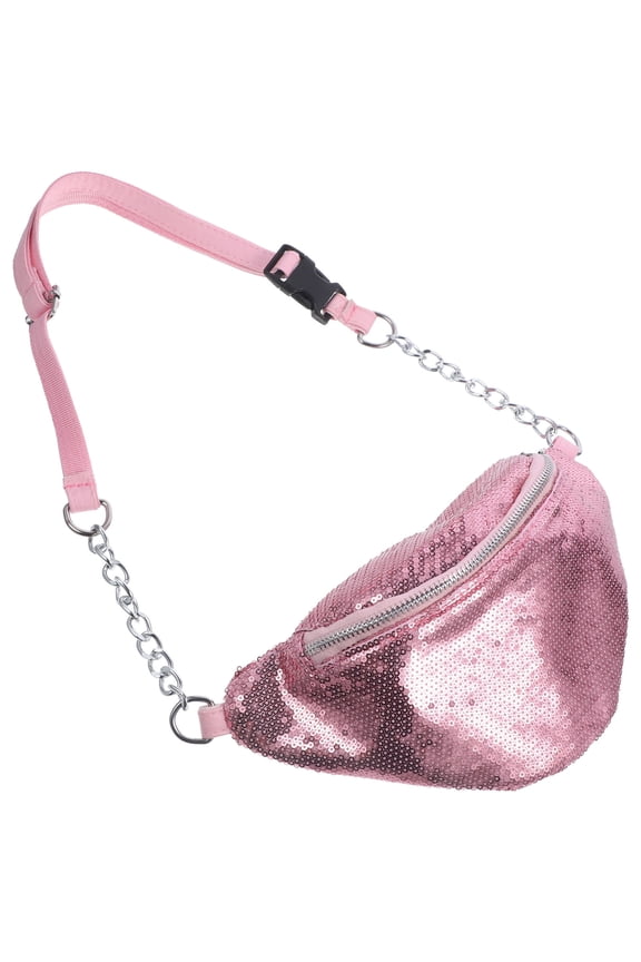 Sequin Waist Bag Fanny Pack Chic Casual PU for Women 1Pcs