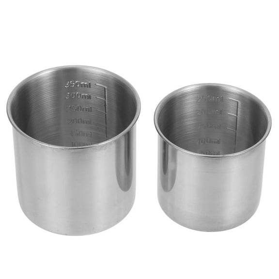 UPOUART Set Of 2 Small Stainless Steel Measuring Cups Wide Mouth Nesting Metal Measuring Cups For Baking