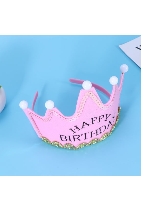 Shiny Crown Headband Non-woven Fabric Headwear for Baby Girls Baby Shower 1Pcs