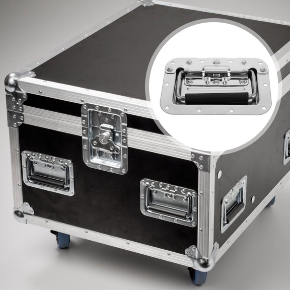 UPOUART Silver Rectangular Industrial Handle Speaker Cabinet 1Pack