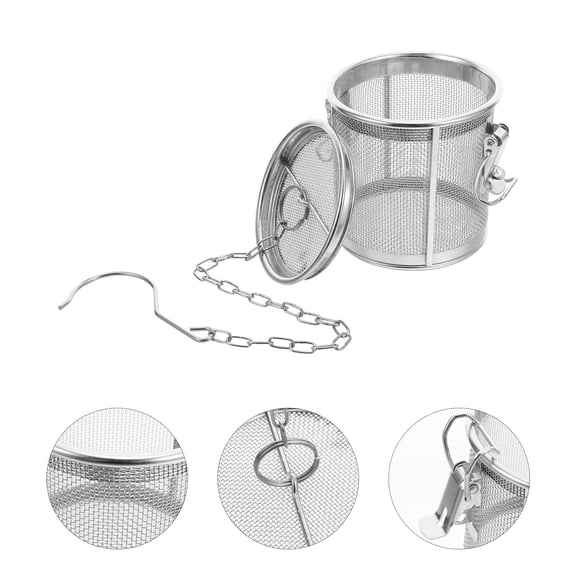 UPOUART Silver Stainless Steel Tea Infuser with Precision Mesh Strainer and Extended Hook for Cooking